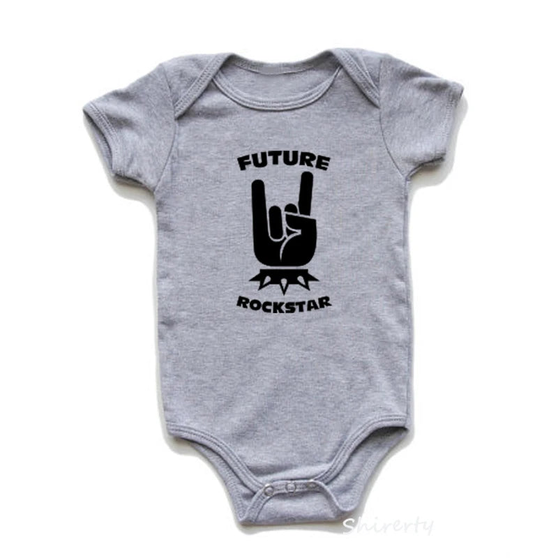 Rock Music Graphic Short-Sleeve Bodysuit – Unisex (3M–18M)