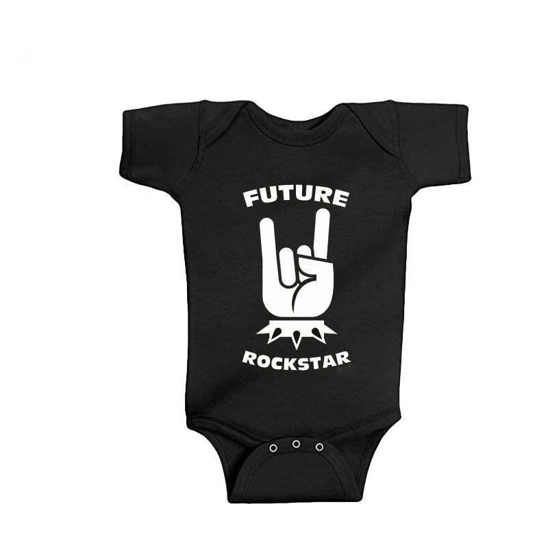 Rock Music Graphic Short-Sleeve Bodysuit – Unisex (3M–18M)