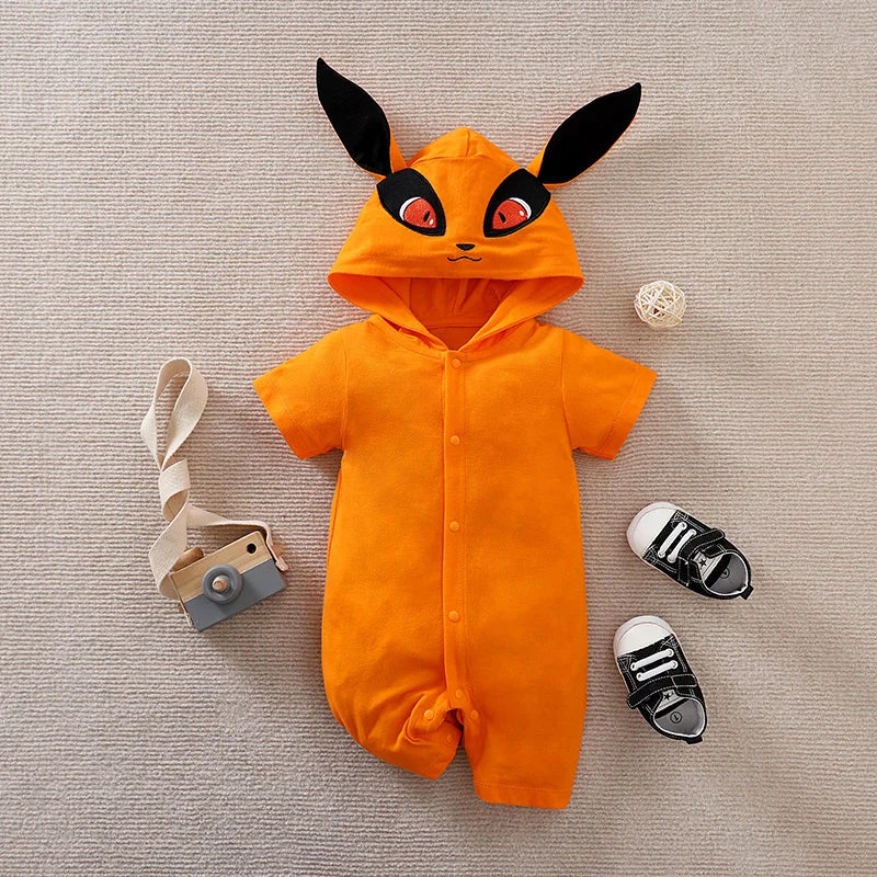 Fox Cartoon Short-Sleeve Romper – Baby (0M–18M)
