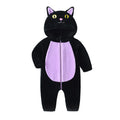 Halloween Black Cat Fleece Costume Jumpsuit – Unisex (3M–24M)