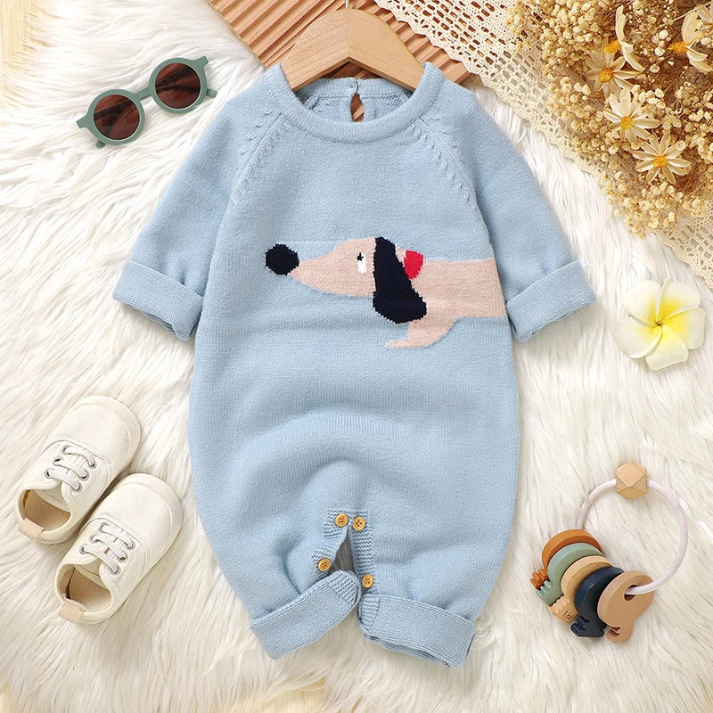 Knitted Long Sleeve Romper – Baby (3–18M)