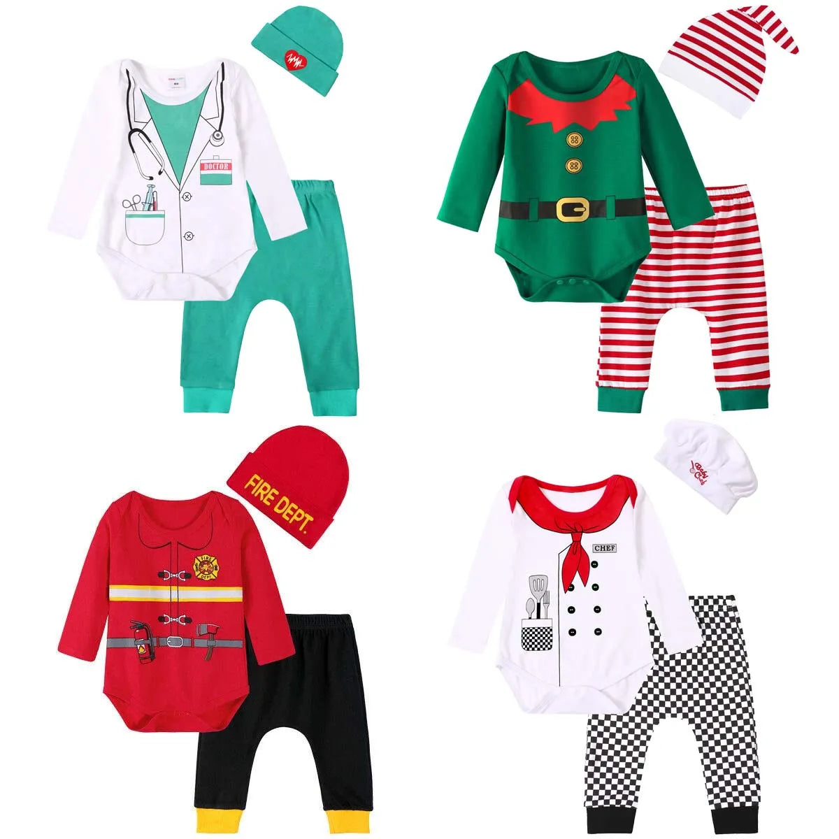Halloween Costume Bodysuit, Pants & Hat Set – Unisex (0–12M)