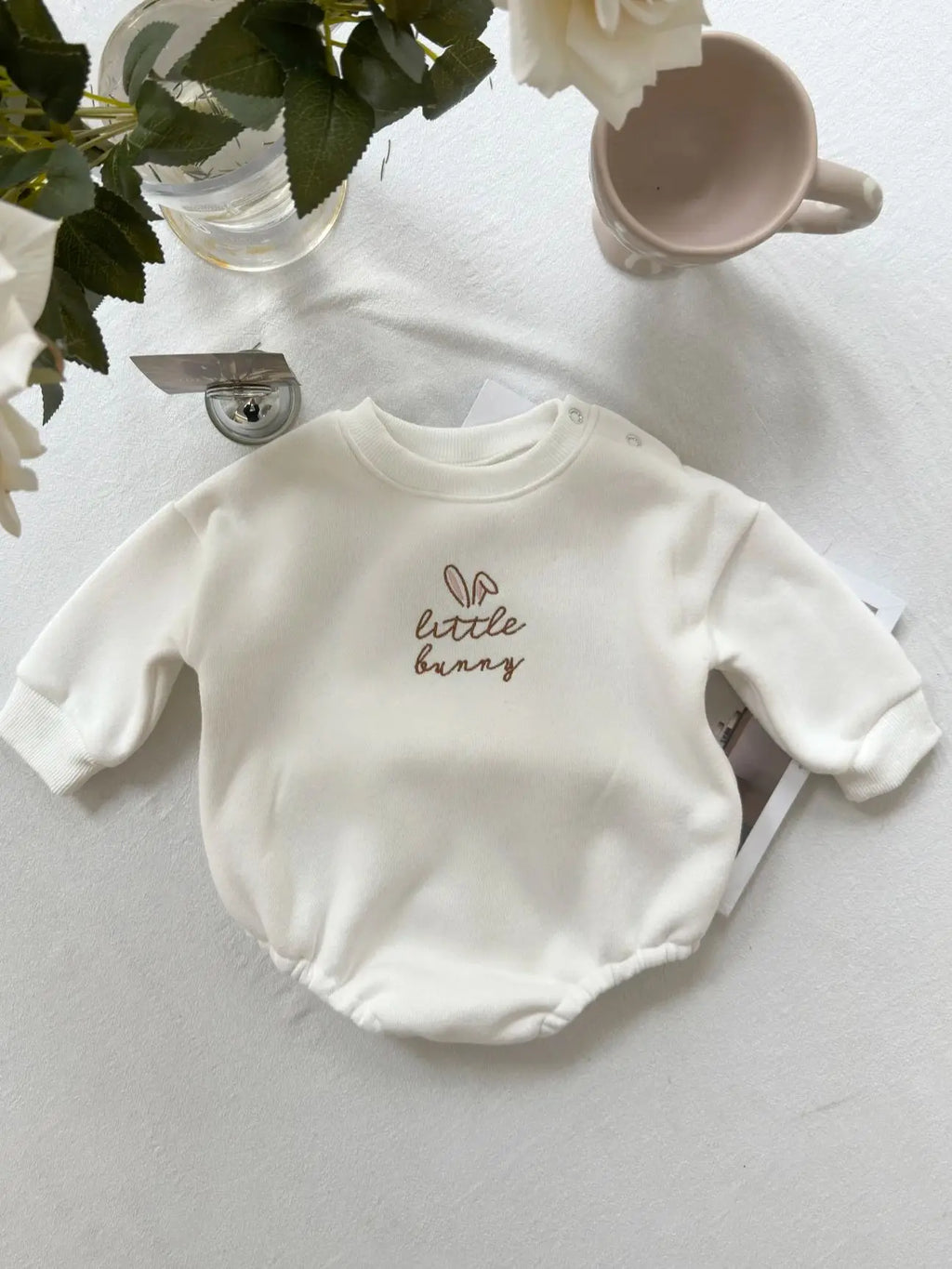 Little Bunny Plush Long-Sleeve Romper – Baby (3M–18M)