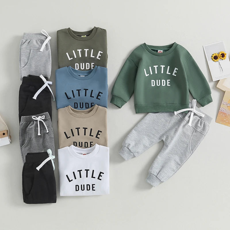 Little Dude Sweatshirt & Sweatpants Combo