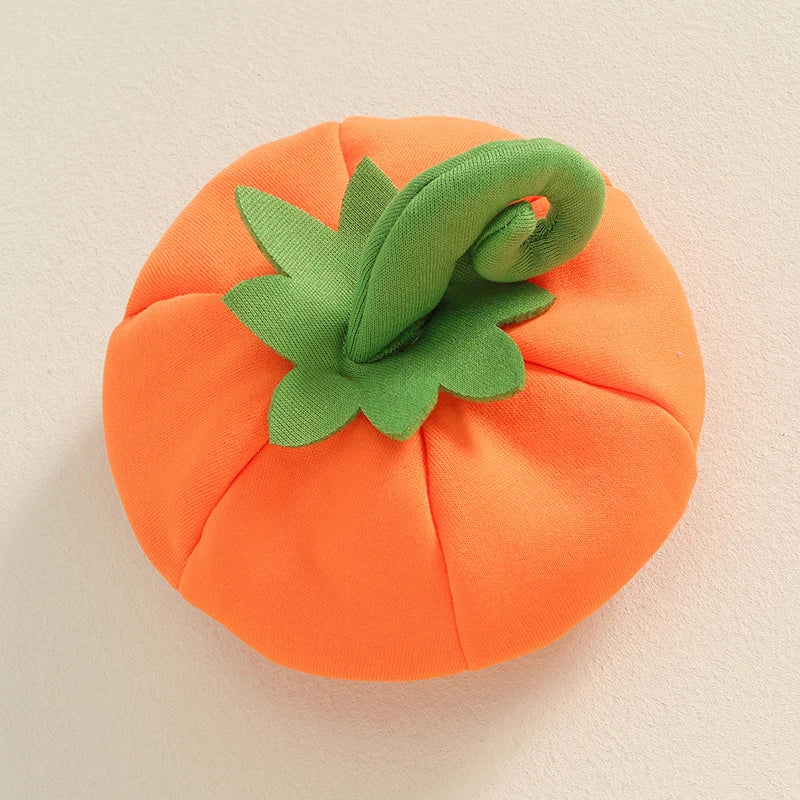 Halloween Pumpkin Romper & Hat Set – Baby (0M–3T)