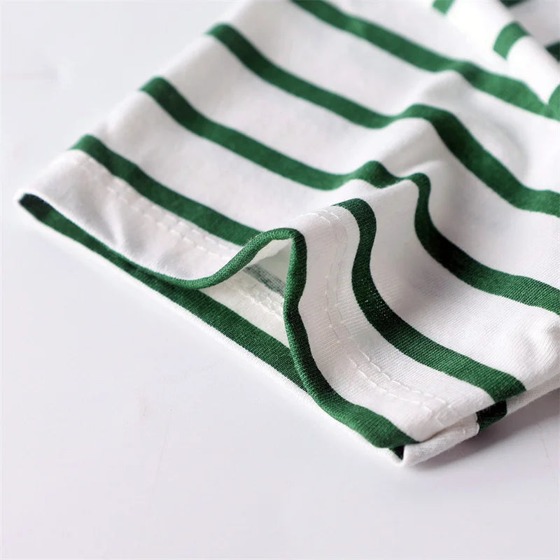 Dinosaur Striped T-Shirt & Shorts Set – Unisex (6M–5T)