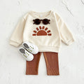 Sun & Moon Plush Embroidered Outfit Set – Unisex (6M–3T)