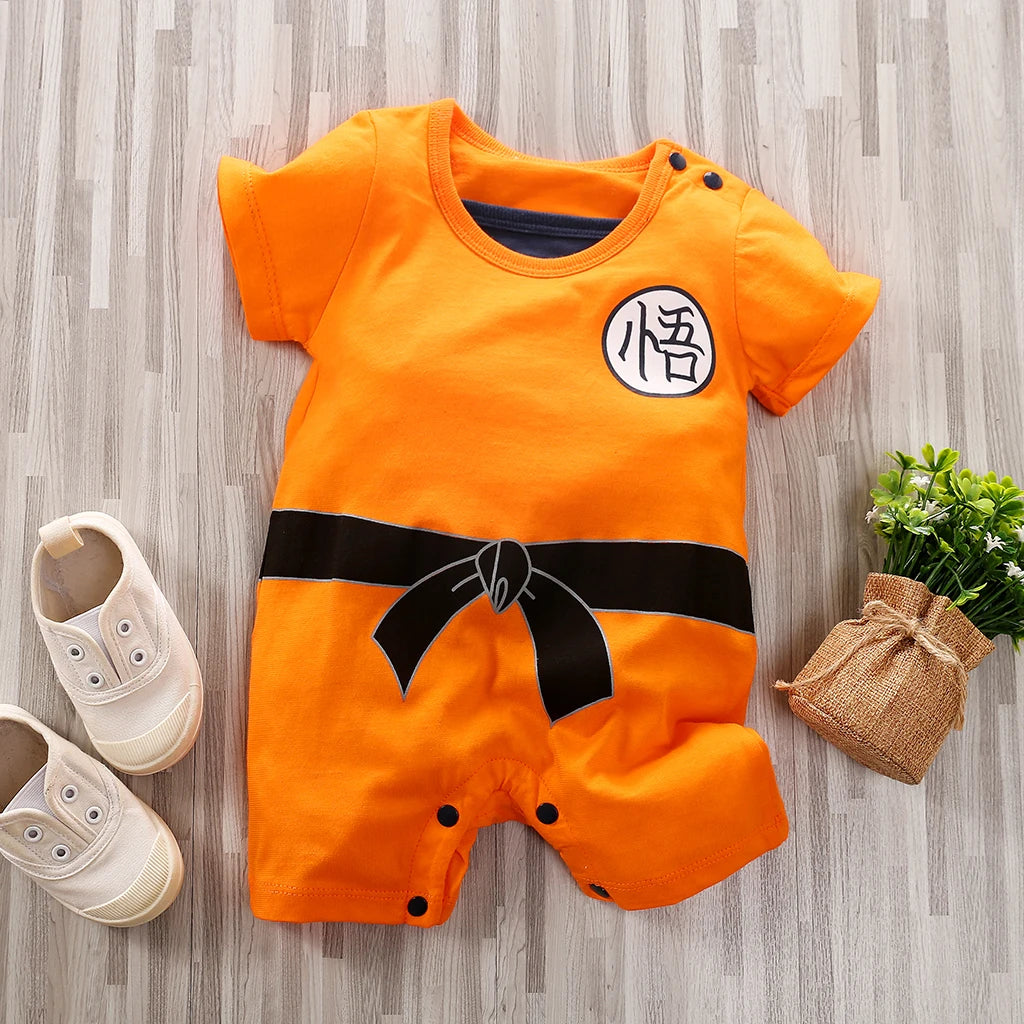 Anime Character Graphic Short-Sleeve Romper – Boys (3M–18M)