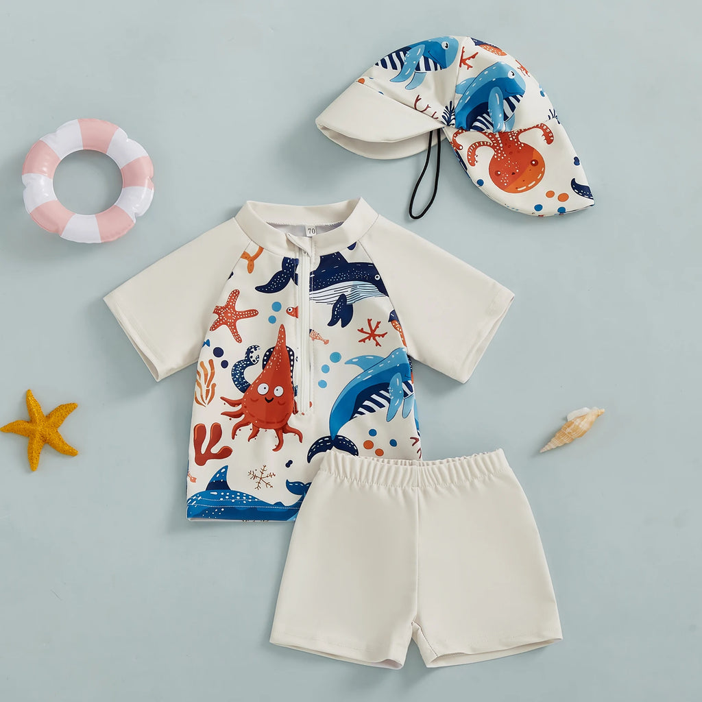 3-Piece Swim Set – Baby & Toddler Boys (0M–5T)