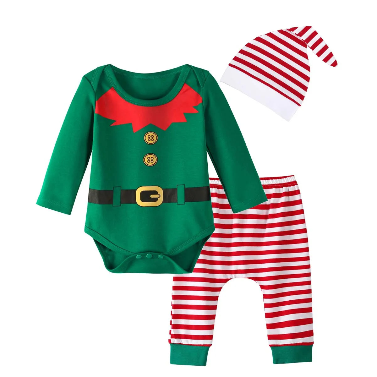 Halloween Costume Bodysuit, Pants & Hat Set – Unisex (0–12M)