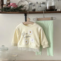 Embroidered Lace-Trim Sweatshirt & Pants Set – Baby Girl (6M–3T)