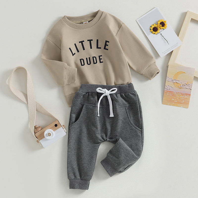 Little Dude Sweatshirt & Sweatpants Combo