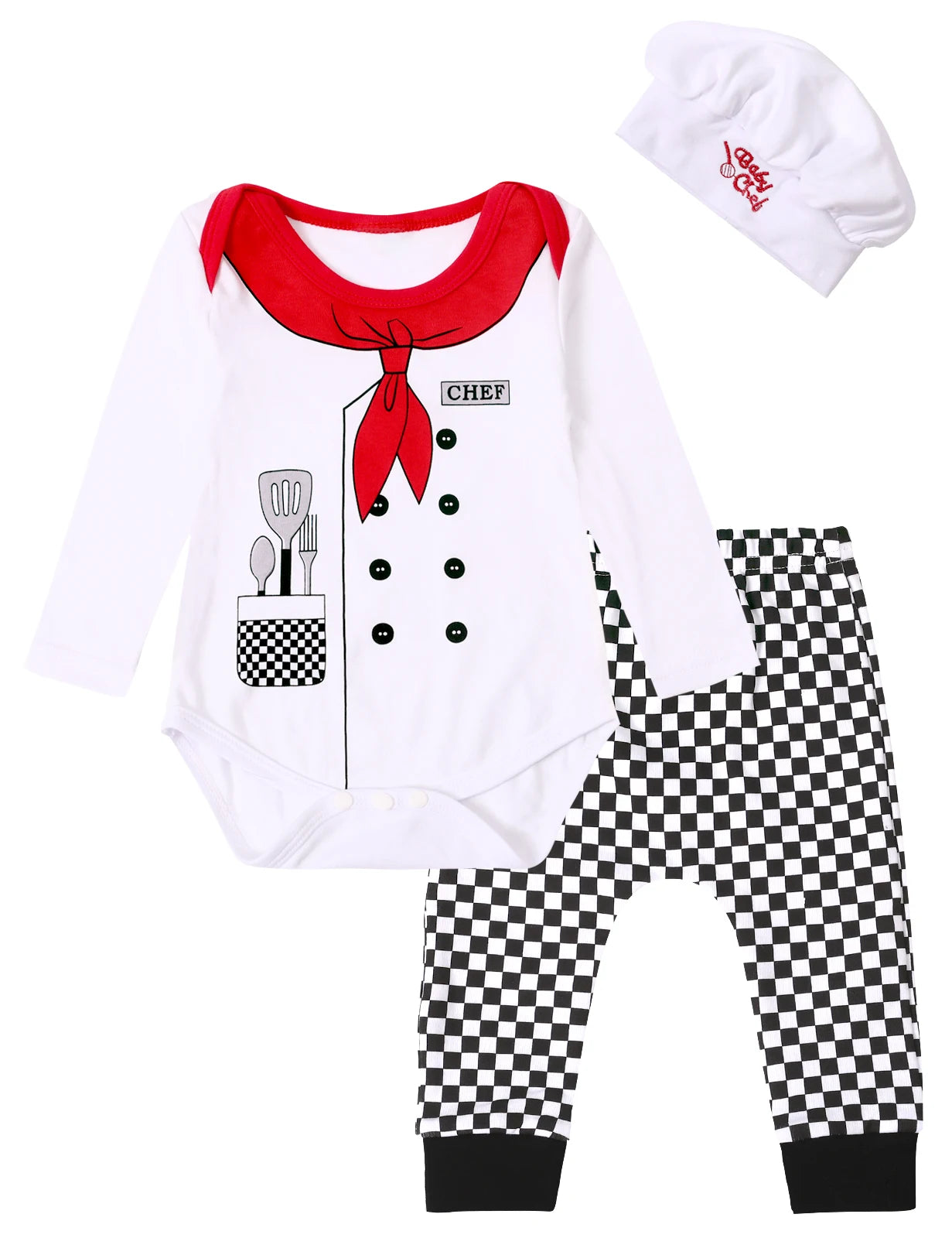 Halloween Costume Bodysuit, Pants & Hat Set – Unisex (0–12M)