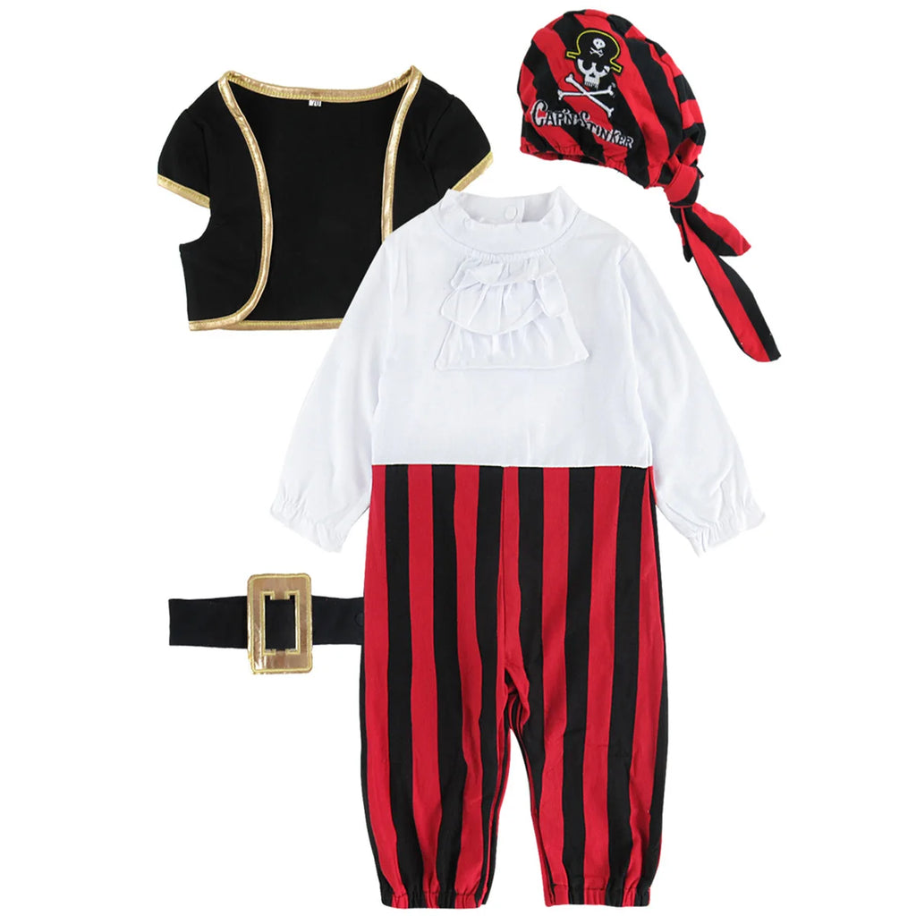 Pirate Captain Costume Romper & Hat Set – Boys (0–24M)