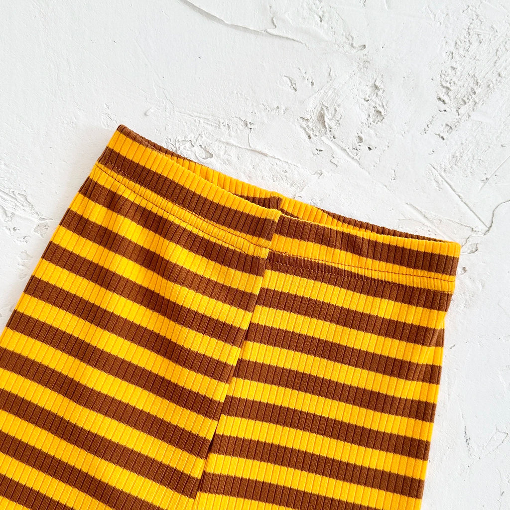 Fruit Embroidery Top, Striped Pants & Hair Band Set – Unisex (6M–18M)
