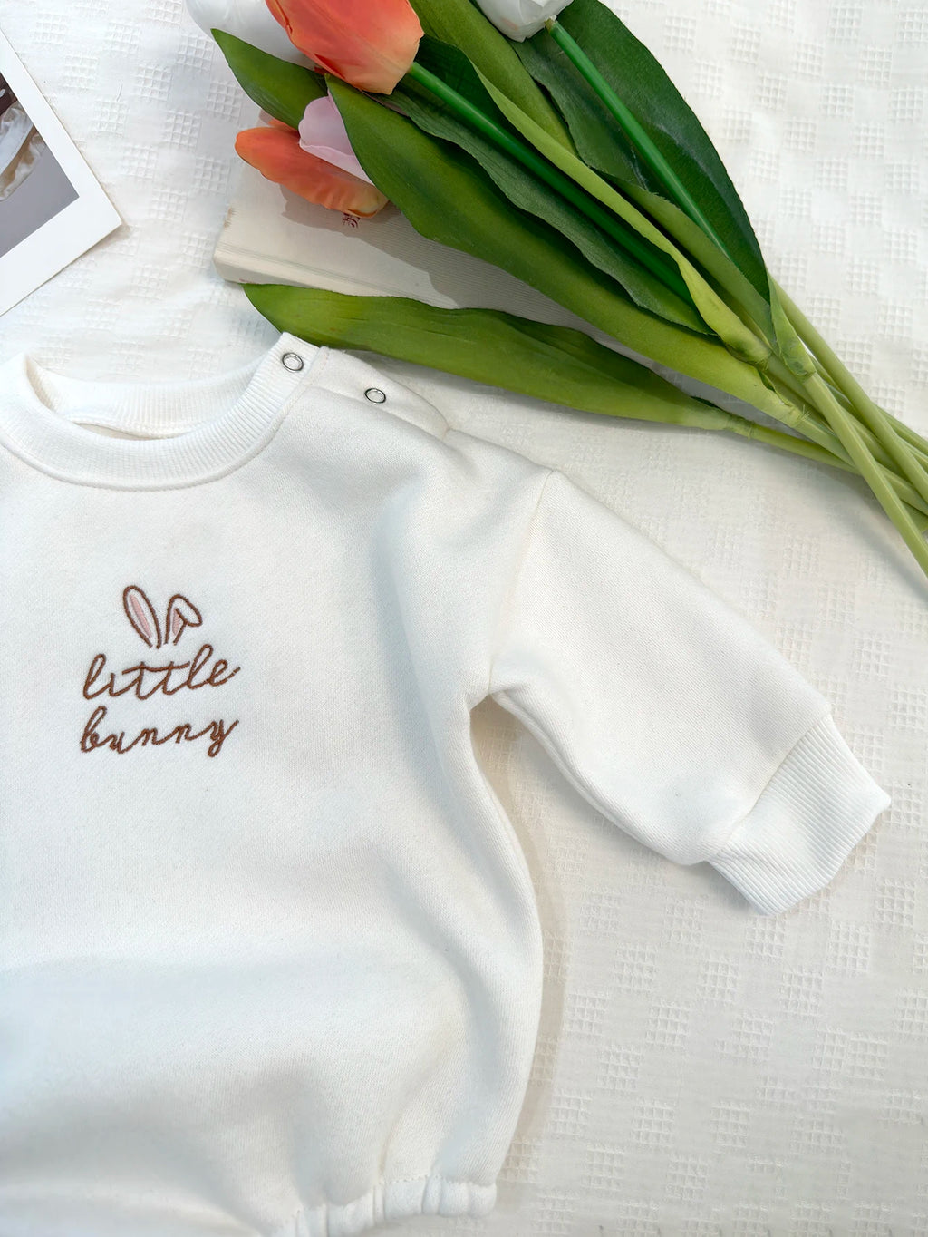 Little Bunny Plush Long-Sleeve Romper – Baby (3M–18M)