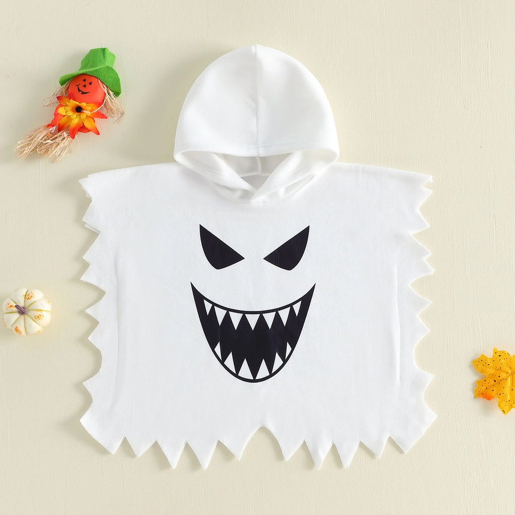 Halloween Ghost Hooded Cape – Kids (2T–6T)