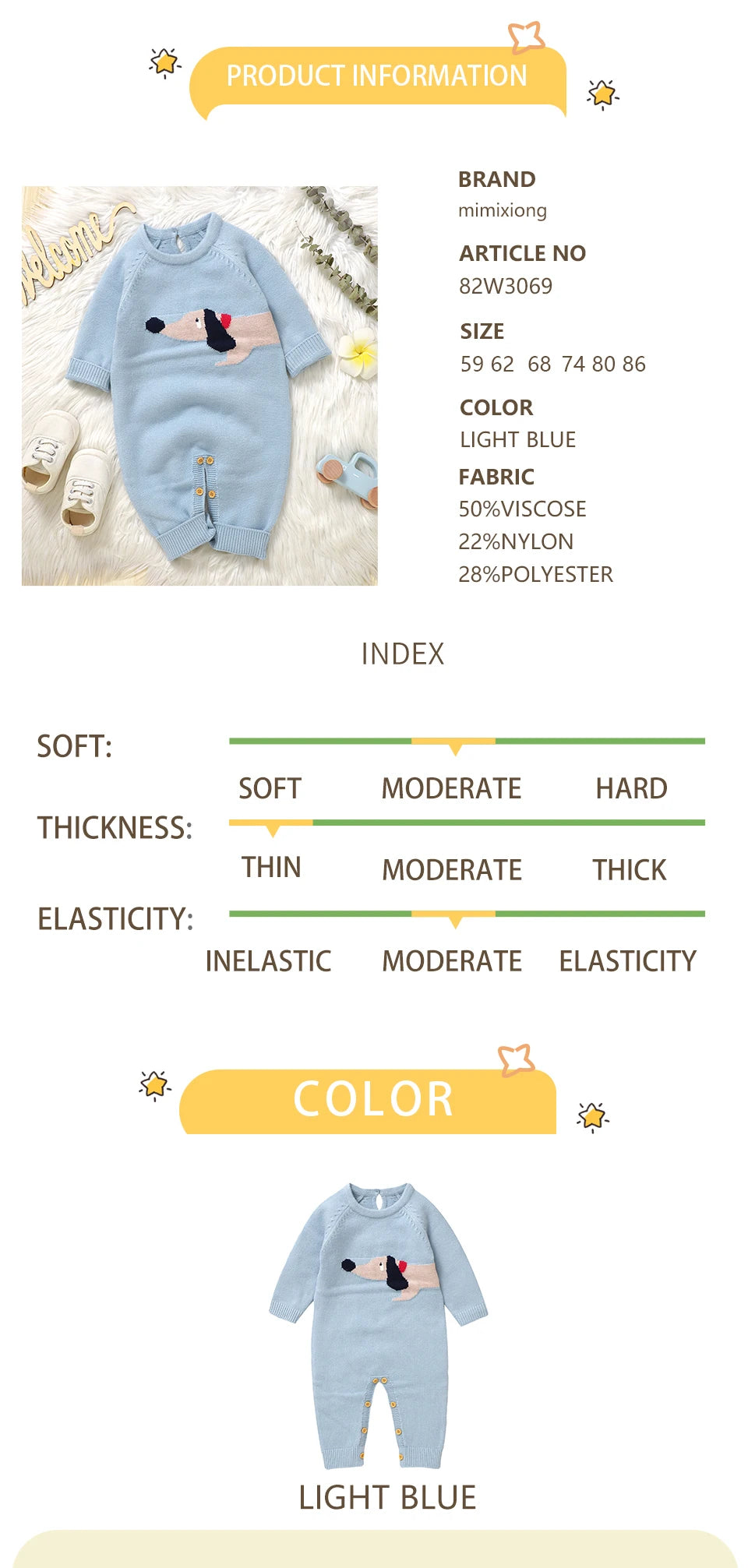 Knitted Long Sleeve Romper – Baby (3–18M)