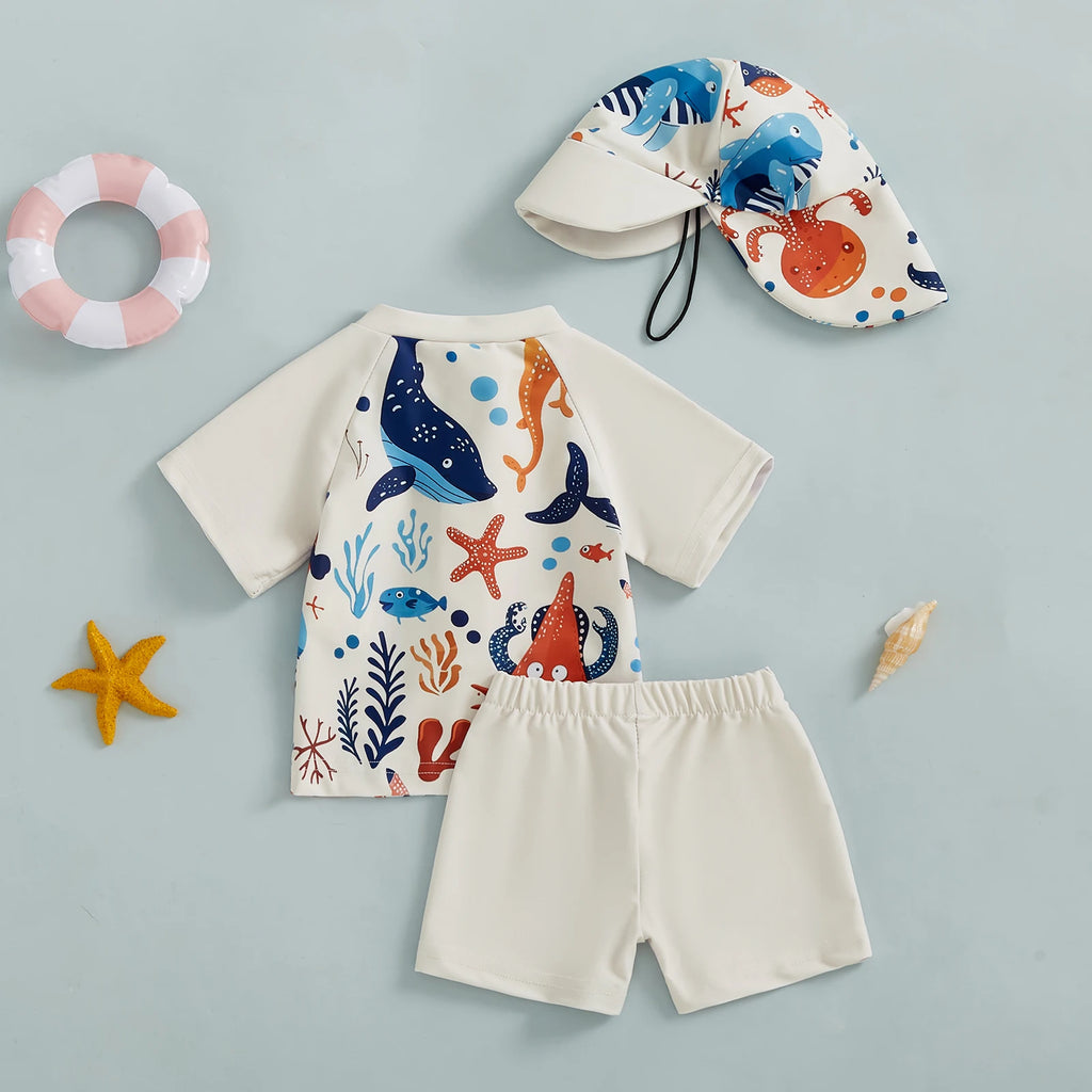 3-Piece Swim Set – Baby & Toddler Boys (0M–5T)