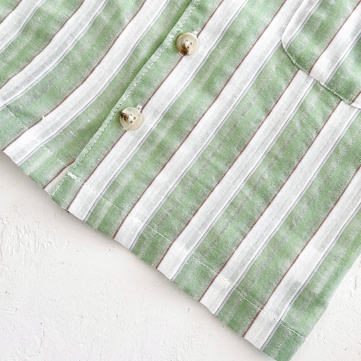 Green Stripe Shirt & Shorts Summer Set – Baby & Toddler (6M–3T)