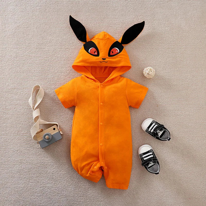 Fox Cartoon Short-Sleeve Romper – Baby (0M–18M)
