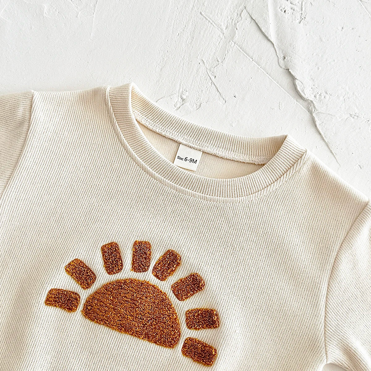 Sun & Moon Plush Embroidered Outfit Set – Unisex (6M–3T)