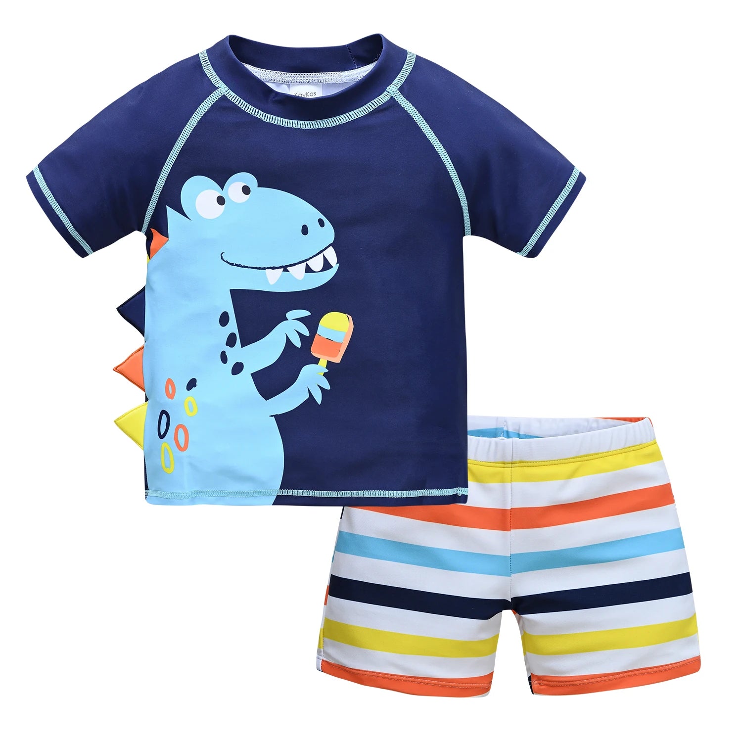 Cartoon Print 2-Piece Swimsuit Set – Boys (12M–7T)