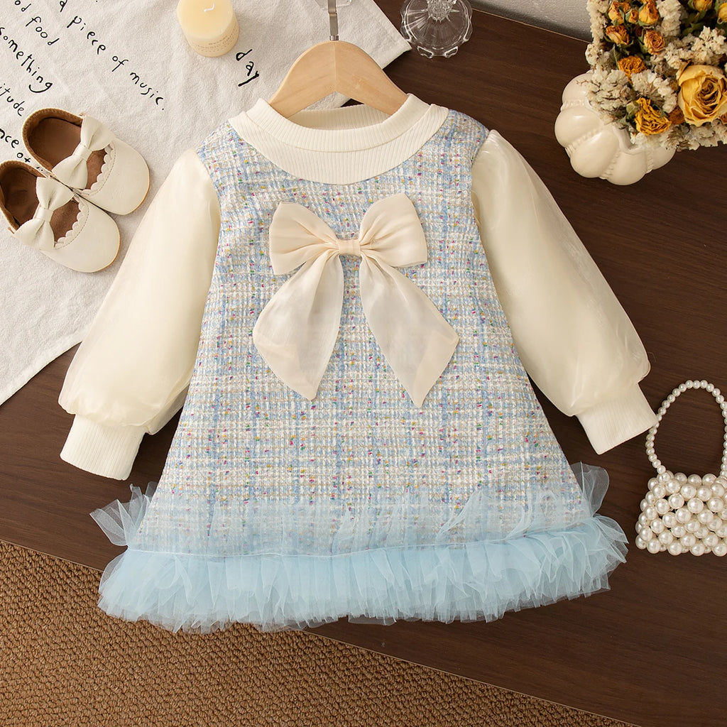 Bow & Mesh Princess Dress – Baby Girl (9M–3T)