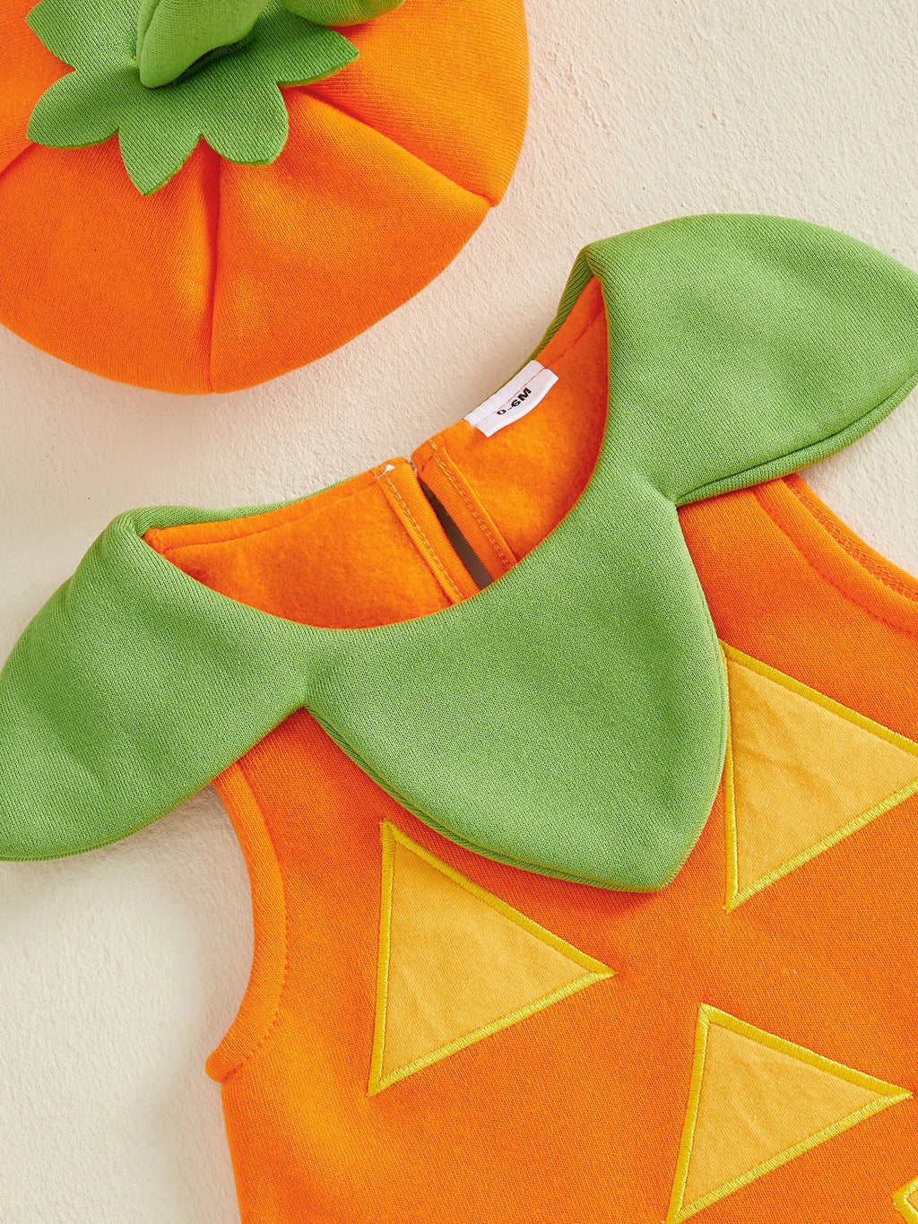 Halloween Pumpkin & Ghost Velvet Costume Dress & Hat – Girls (12M–24M)