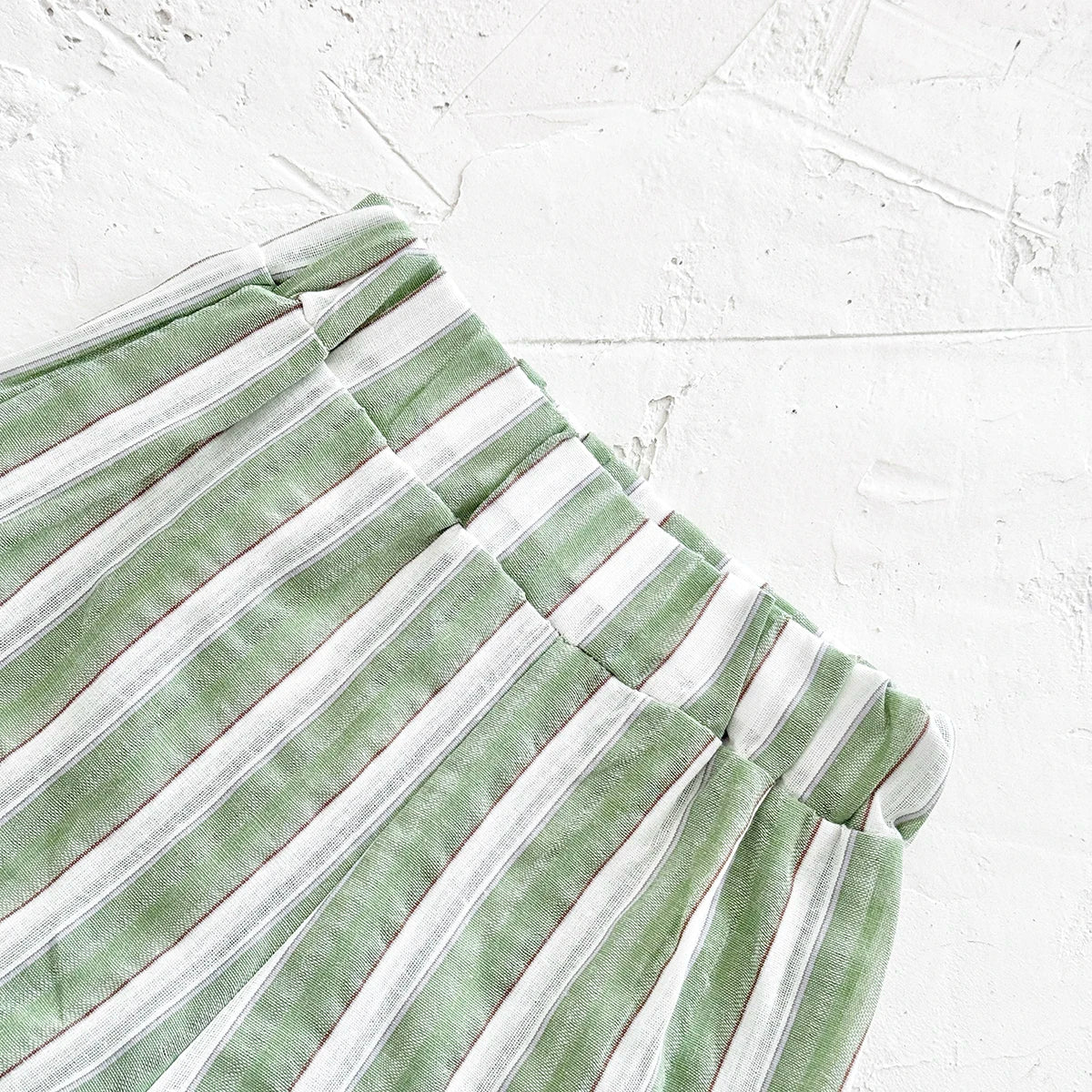 Green Stripe Shirt & Shorts Summer Set – Baby & Toddler (6M–3T)