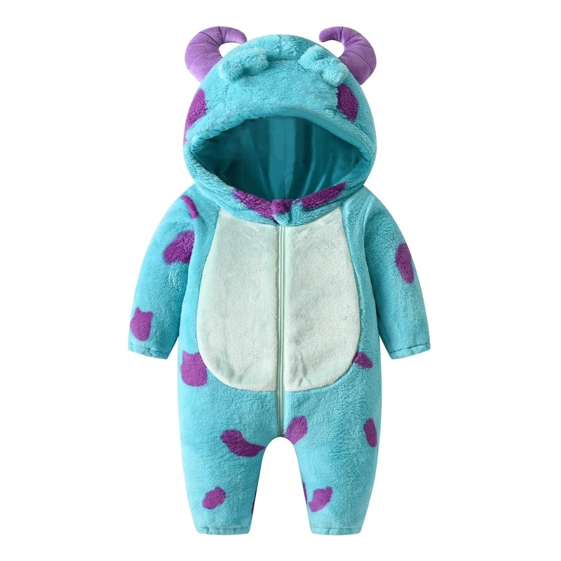 Animal Hooded Fleece Jumpsuit – Unisex (12M–5T)