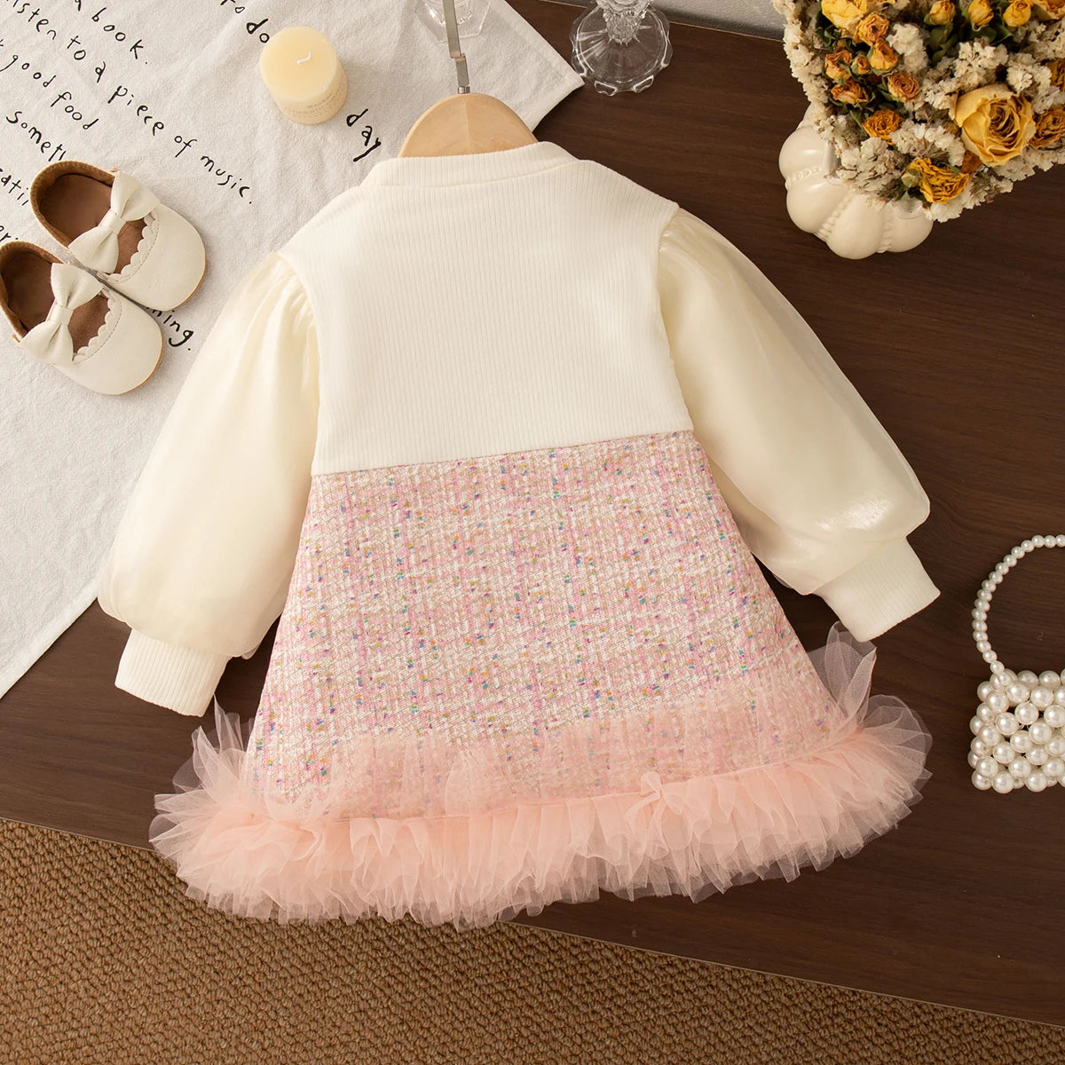 Bow & Mesh Princess Dress – Baby Girl (9M–3T)