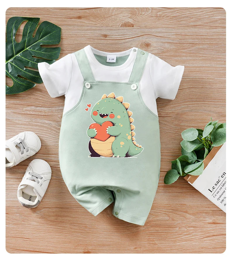 Dinosaur Print Short-Sleeve Romper – Baby (0M–18M)