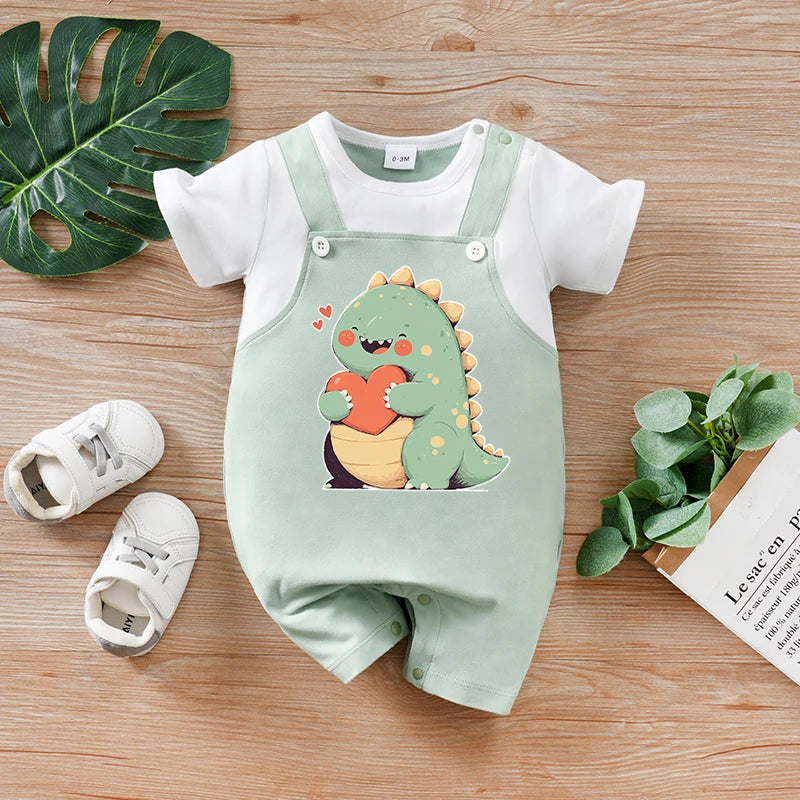Dinosaur Print Short-Sleeve Romper – Baby (0M–18M)