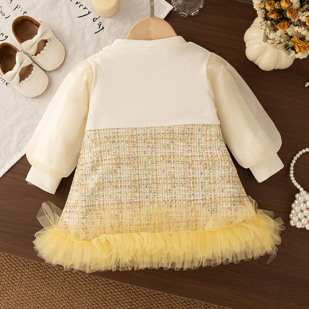 Bow & Mesh Princess Dress – Baby Girl (9M–3T)