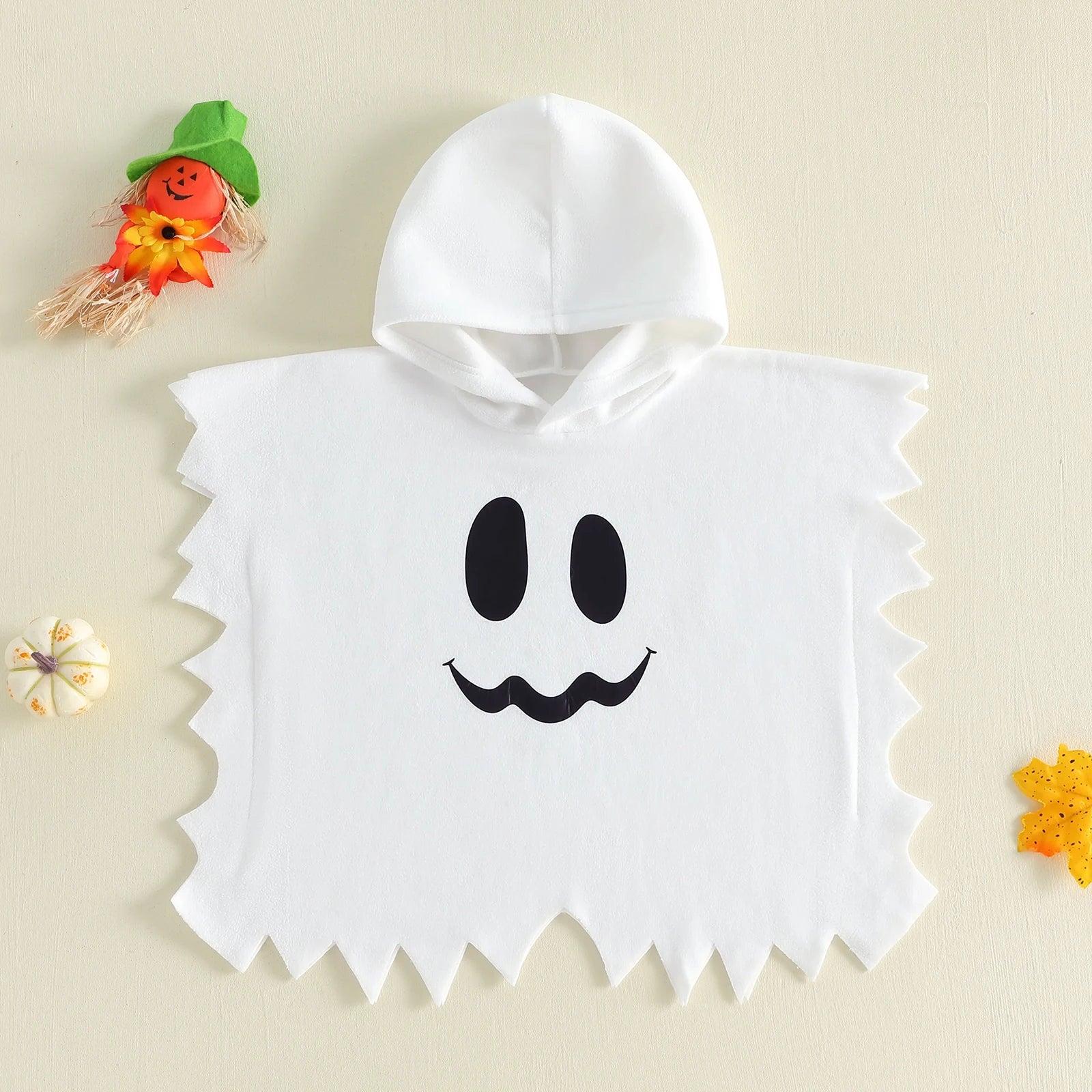 Halloween Ghost Hooded Cape – Kids (2T–6T)