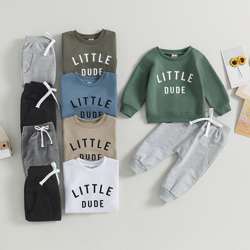 Little Dude Sweatshirt & Sweatpants Combo