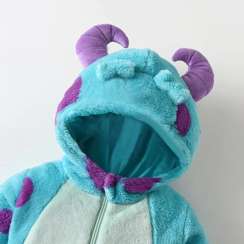 Animal Hooded Fleece Jumpsuit – Unisex (12M–5T)