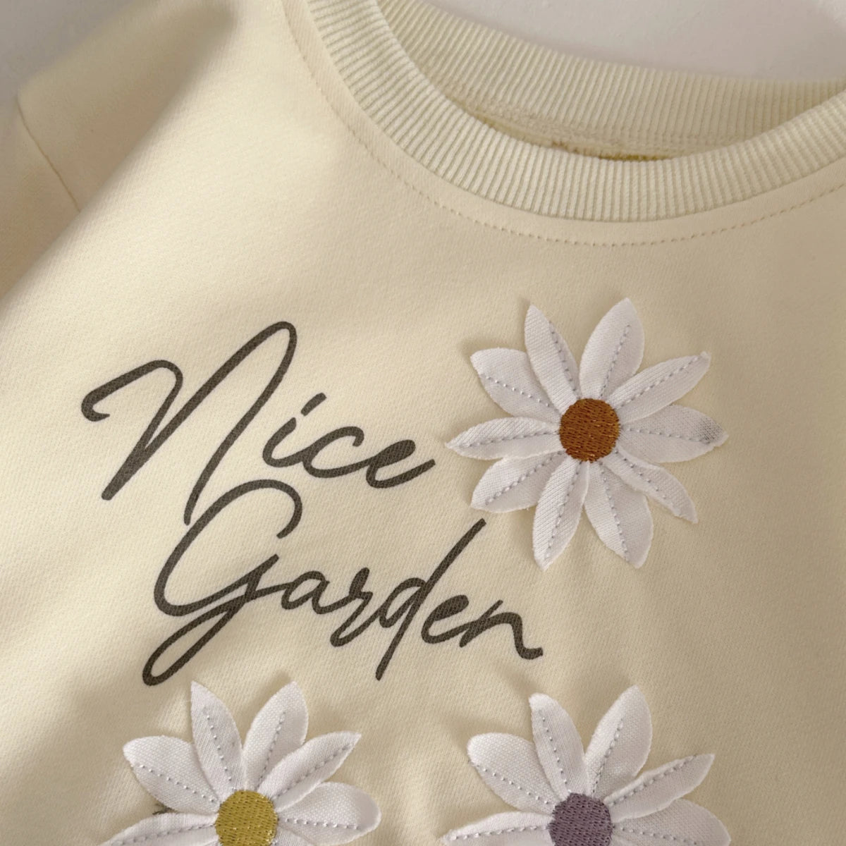 Embroidered Lace-Trim Sweatshirt & Pants Set – Baby Girl (6M–3T)