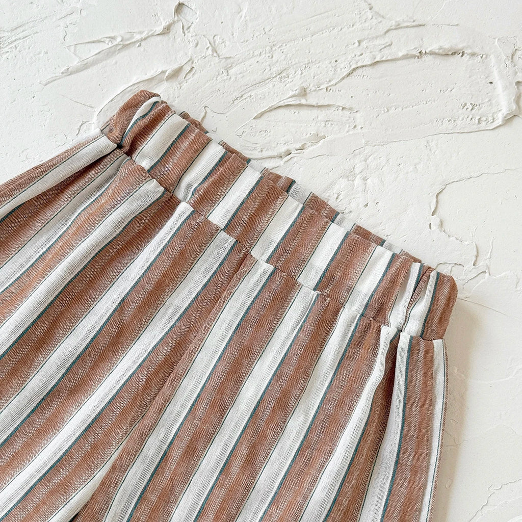 Green Stripe Shirt & Shorts Summer Set – Baby & Toddler (6M–3T)
