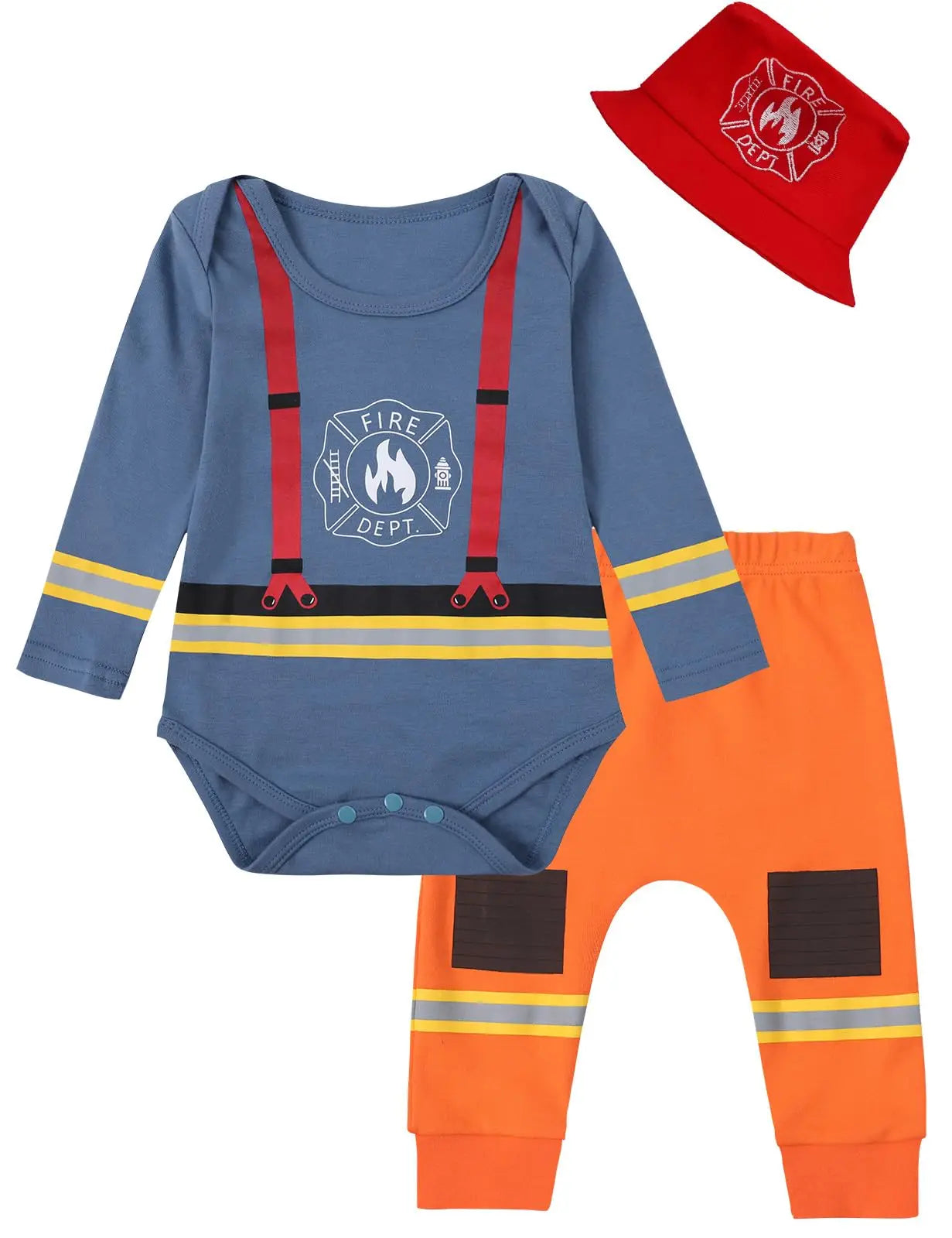 Halloween Costume Bodysuit, Pants & Hat Set – Unisex (0–12M)