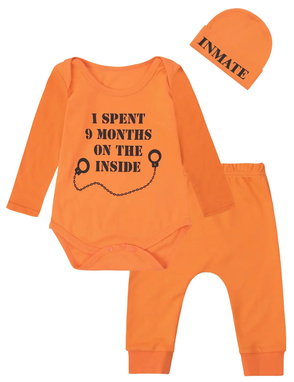 Halloween Costume Bodysuit, Pants & Hat Set – Unisex (0–12M)