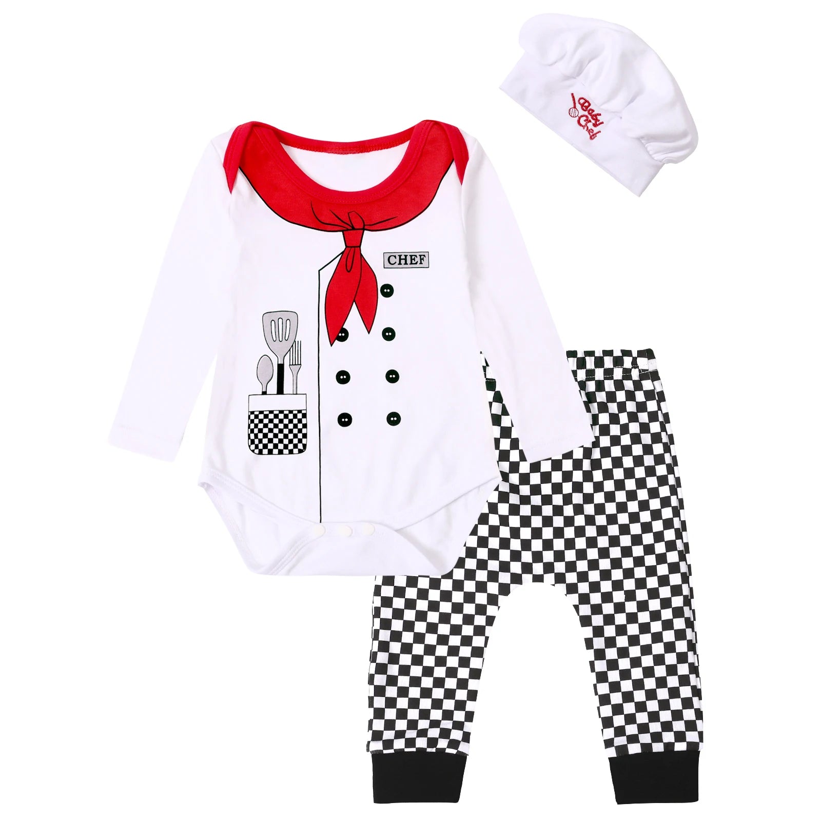 Halloween Costume Bodysuit, Pants & Hat Set – Unisex (0–12M)