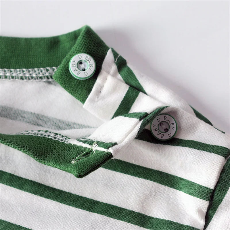 Dinosaur Striped T-Shirt & Shorts Set – Unisex (6M–5T)