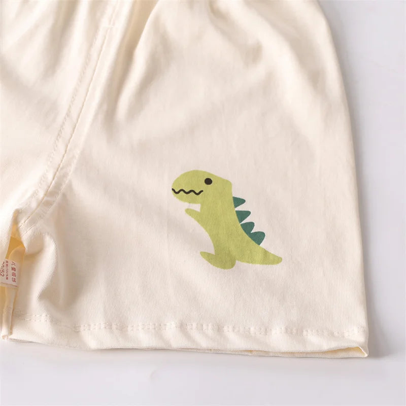 Dinosaur Striped T-Shirt & Shorts Set – Unisex (6M–5T)