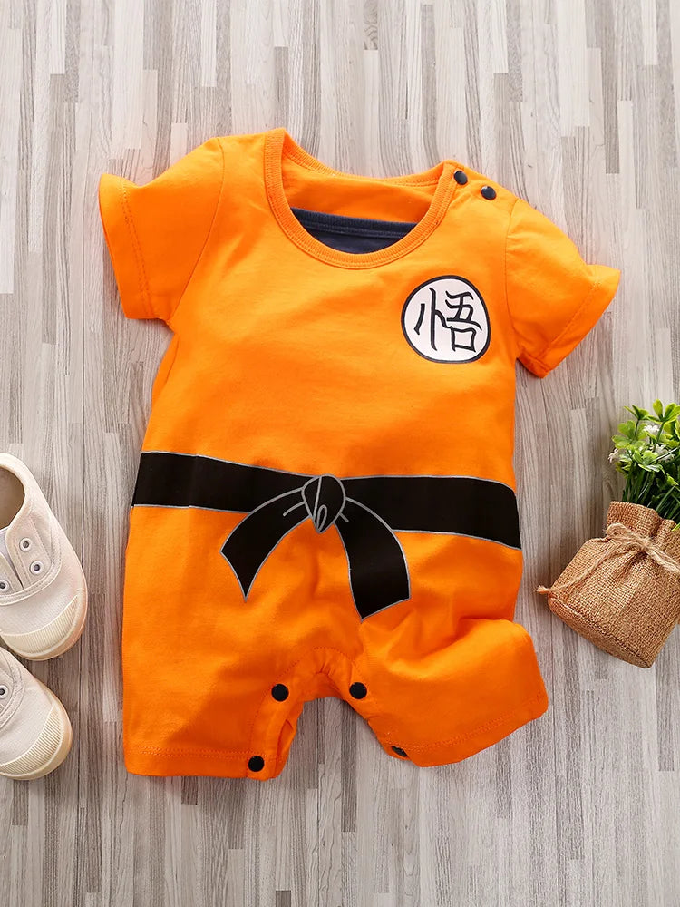 Anime Character Graphic Short-Sleeve Romper – Boys (3M–18M)