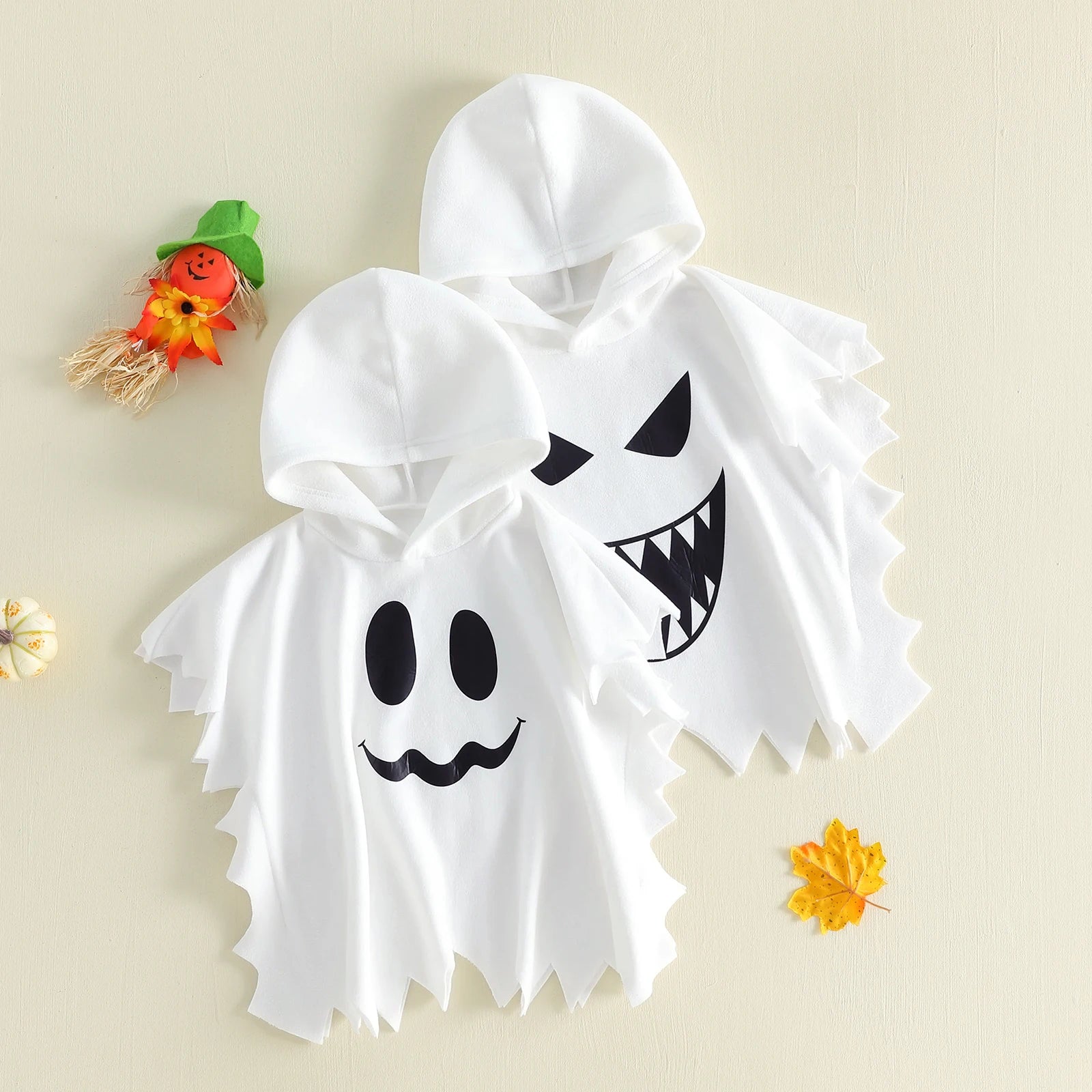 Halloween Ghost Hooded Cape – Kids (2T–6T)
