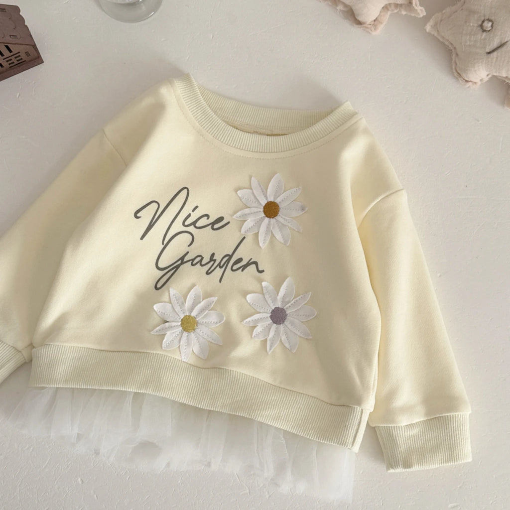 Embroidered Lace-Trim Sweatshirt & Pants Set – Baby Girl (6M–3T)