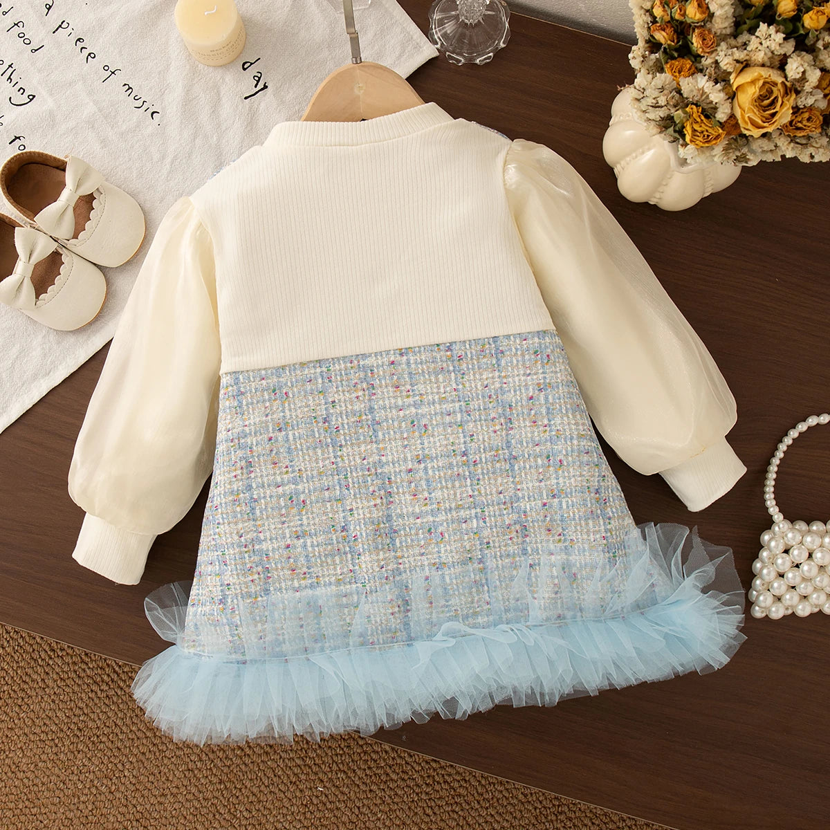 Bow & Mesh Princess Dress – Baby Girl (9M–3T)