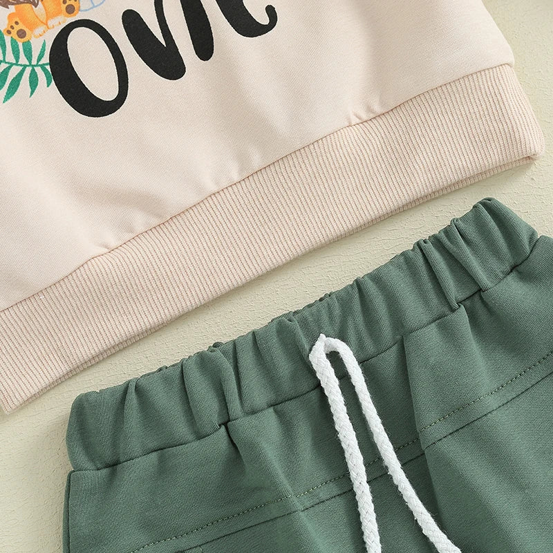 "Wild One" Birthday Sweatshirt & Sweatpants Set – Baby Boy (6M–18M)